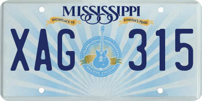 MS license plate XAG315
