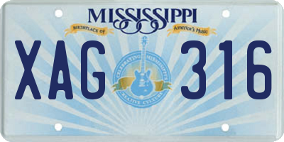 MS license plate XAG316