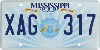 MS license plate XAG317
