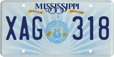 MS license plate XAG318