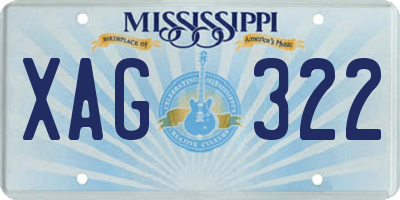 MS license plate XAG322