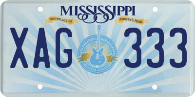 MS license plate XAG333