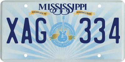 MS license plate XAG334