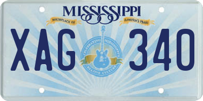 MS license plate XAG340