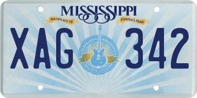 MS license plate XAG342