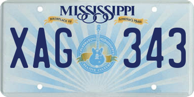MS license plate XAG343