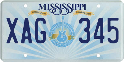 MS license plate XAG345