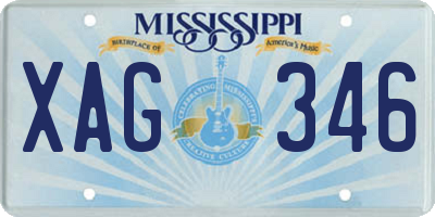 MS license plate XAG346