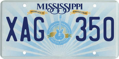 MS license plate XAG350