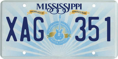 MS license plate XAG351