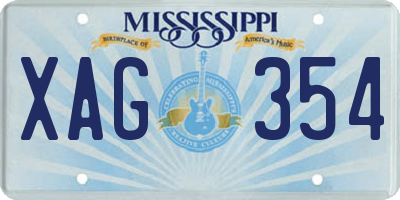 MS license plate XAG354