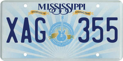 MS license plate XAG355