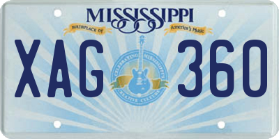 MS license plate XAG360