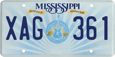 MS license plate XAG361
