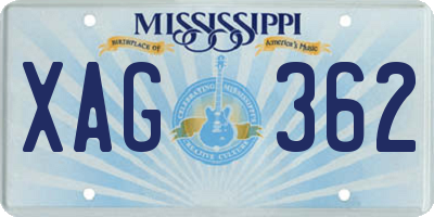 MS license plate XAG362