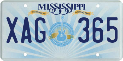 MS license plate XAG365