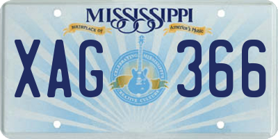 MS license plate XAG366