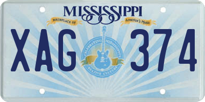 MS license plate XAG374