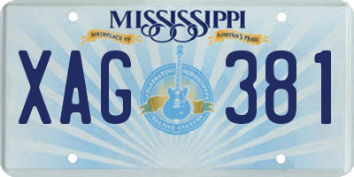 MS license plate XAG381