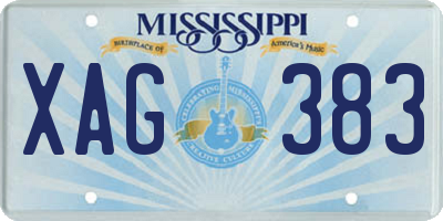 MS license plate XAG383