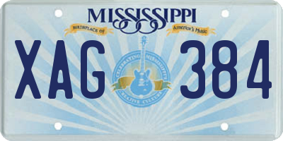 MS license plate XAG384