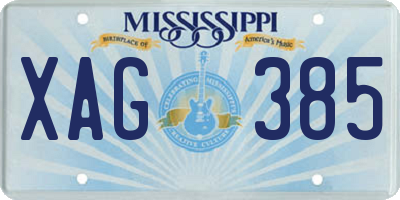 MS license plate XAG385