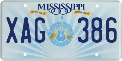 MS license plate XAG386