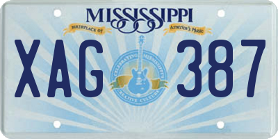 MS license plate XAG387