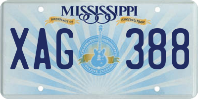 MS license plate XAG388