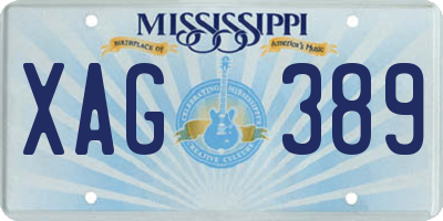 MS license plate XAG389