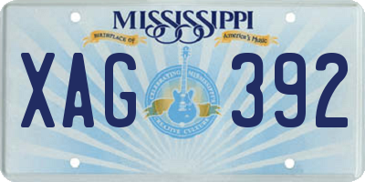 MS license plate XAG392