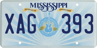 MS license plate XAG393