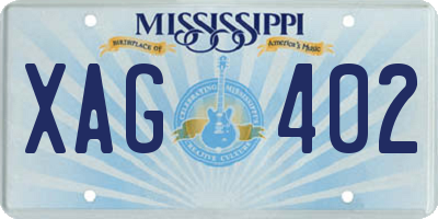 MS license plate XAG402