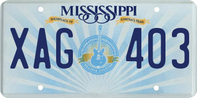 MS license plate XAG403