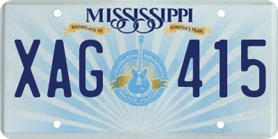 MS license plate XAG415