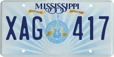 MS license plate XAG417