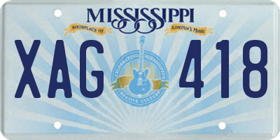 MS license plate XAG418