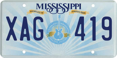 MS license plate XAG419