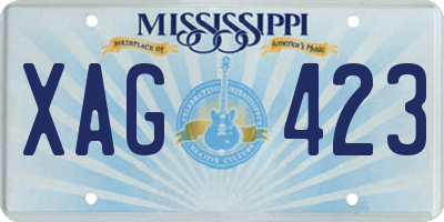 MS license plate XAG423