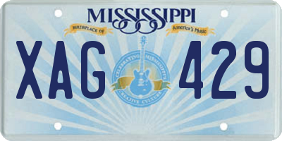 MS license plate XAG429