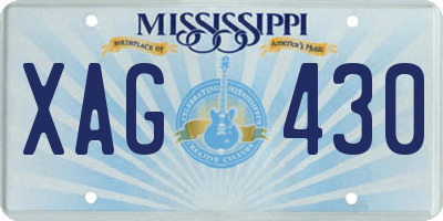 MS license plate XAG430