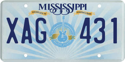 MS license plate XAG431