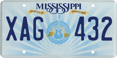 MS license plate XAG432