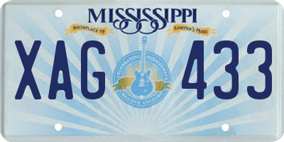 MS license plate XAG433