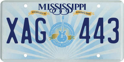 MS license plate XAG443
