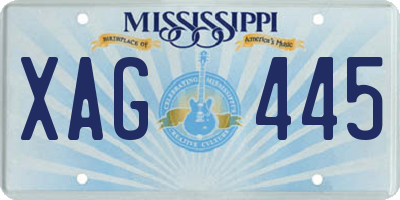 MS license plate XAG445