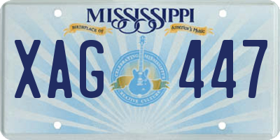 MS license plate XAG447