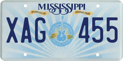 MS license plate XAG455