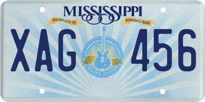 MS license plate XAG456