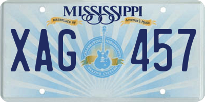 MS license plate XAG457